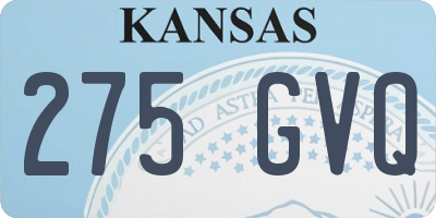 KS license plate 275GVQ