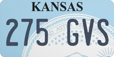 KS license plate 275GVS