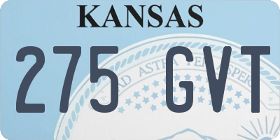 KS license plate 275GVT