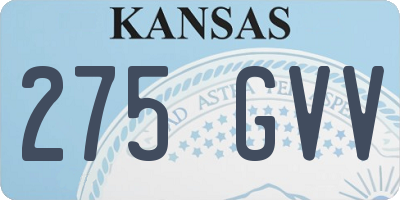 KS license plate 275GVV