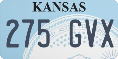 KS license plate 275GVX