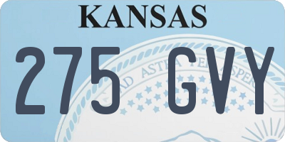 KS license plate 275GVY