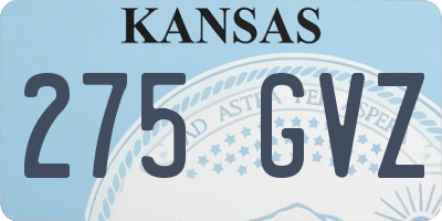 KS license plate 275GVZ