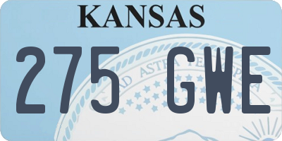 KS license plate 275GWE
