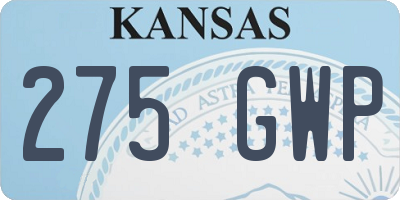 KS license plate 275GWP