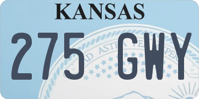KS license plate 275GWY