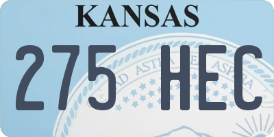 KS license plate 275HEC