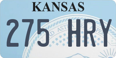 KS license plate 275HRY