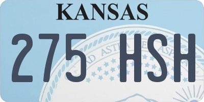KS license plate 275HSH