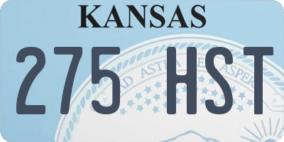 KS license plate 275HST