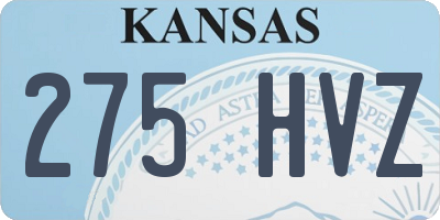 KS license plate 275HVZ