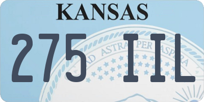 KS license plate 275IIL