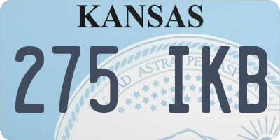 KS license plate 275IKB