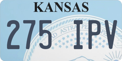 KS license plate 275IPV