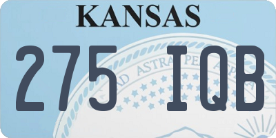 KS license plate 275IQB