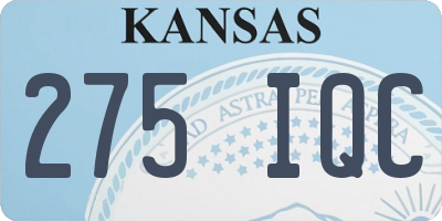 KS license plate 275IQC
