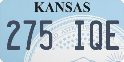 KS license plate 275IQE