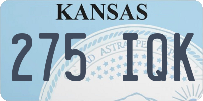KS license plate 275IQK