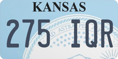KS license plate 275IQR