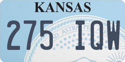 KS license plate 275IQW