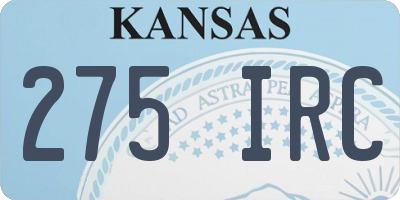 KS license plate 275IRC