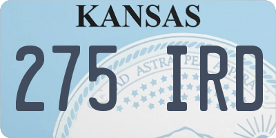 KS license plate 275IRD