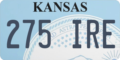 KS license plate 275IRE