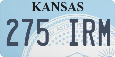 KS license plate 275IRM