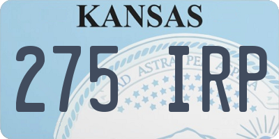 KS license plate 275IRP