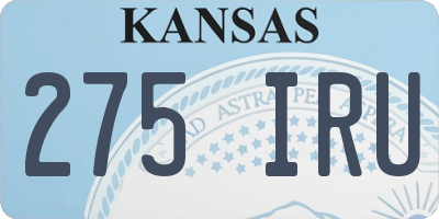 KS license plate 275IRU