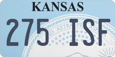 KS license plate 275ISF