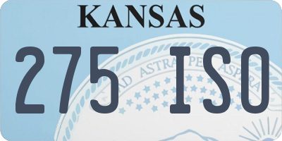 KS license plate 275ISO