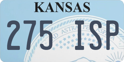 KS license plate 275ISP