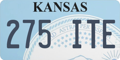 KS license plate 275ITE