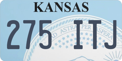 KS license plate 275ITJ