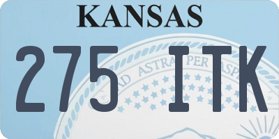 KS license plate 275ITK