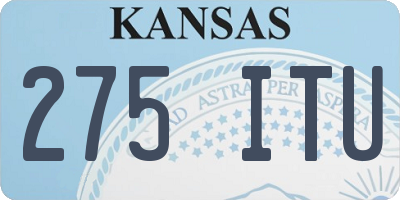 KS license plate 275ITU