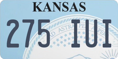 KS license plate 275IUI