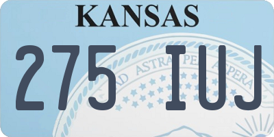 KS license plate 275IUJ