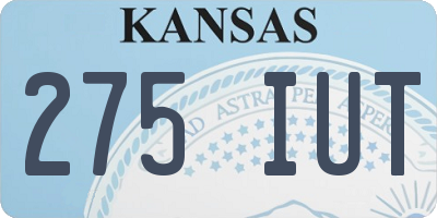KS license plate 275IUT