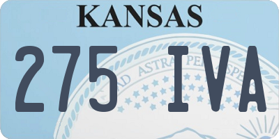 KS license plate 275IVA