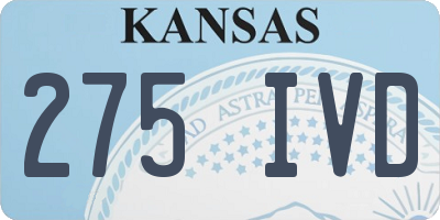 KS license plate 275IVD
