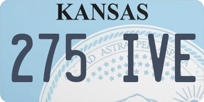 KS license plate 275IVE