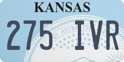 KS license plate 275IVR