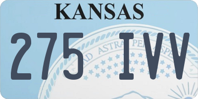 KS license plate 275IVV