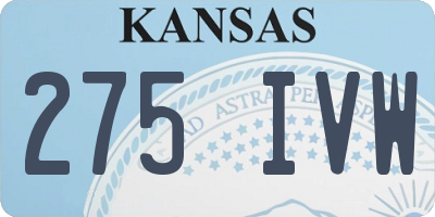 KS license plate 275IVW