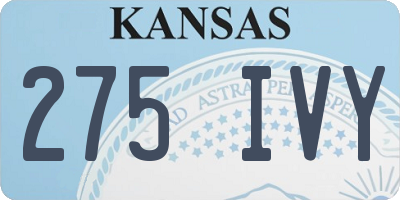 KS license plate 275IVY