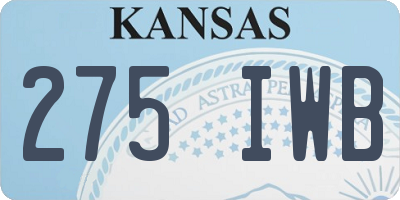 KS license plate 275IWB