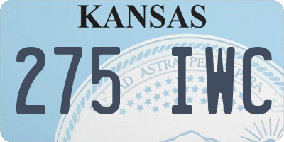 KS license plate 275IWC