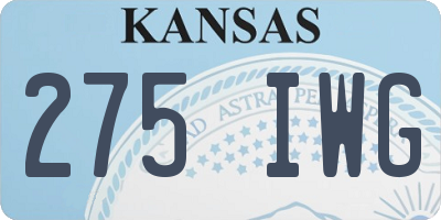 KS license plate 275IWG